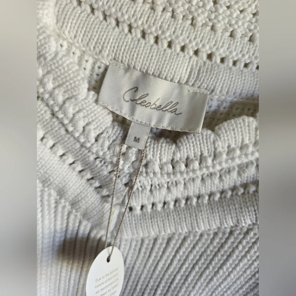 NWT! Cleobella, Rowan Sweater Top, Ivory, MSRP $198.00 - Picture 9 of 11